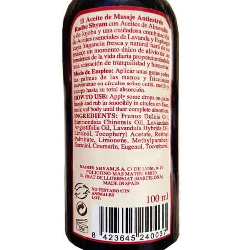 aceite de masaje antiestres reverso